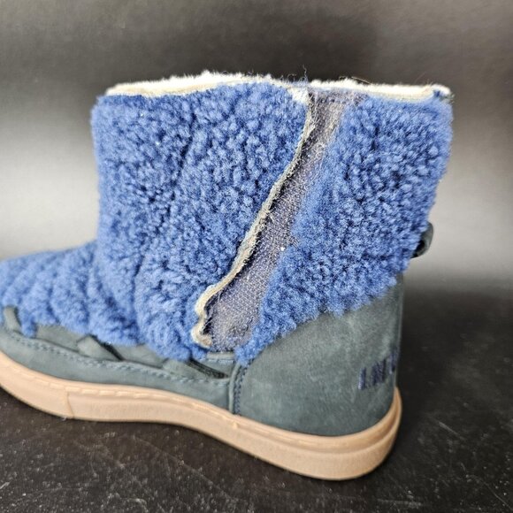 INUIKII Boots Kids Size EU 29 Blue Shearling Lined Suede Sneaker Winter Fleece - Picture 6 of 11